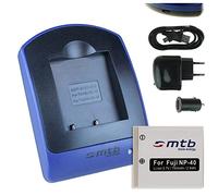 Baterìa + Cargador (USB/Coche/Corriente) para Fuji NP-40 / Pentax D-Li8, D-Li 85 / BenQ DLi-102 / Jay-Tech/Medion UVM - s.Liste