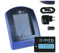 Baterìa + Cargador (USB/Coche/Corriente) para Panasonic DMW-BLC12 / Lumix DMC-G5, G6, G70, GH2, GX8, FZ300.. / Leica Q (Typ 116) .. - Ver Lista