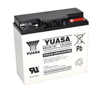 Batería cíclica YUASA REC22-12 12V 22Ah medidas (mm). Largo:181 x Ancho:77 x Alto:167 (Sustituye al modelo YPC22-12)