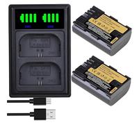 Batería Compatible con Canon LP-E6P for EOS R5 R6 R7 R EOS 5DS R 5D Mark II Mark III 6D 7D 80D 90D 2850mAh(2 Battery 1 Charger)