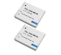 Batería Compatible con Canon NB-6L for PowerShot IXUS 310 SX240 SX275 SX280 SX510 SX500 HS 95 D10 D20 D30 1600 mAh(2 Battery)