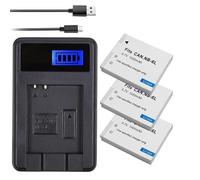 Batería Compatible con Canon NB-6L for PowerShot IXUS 310 SX240 SX275 SX280 SX510 SX500 HS 95 D10 D20 D30 1600 mAh(3 Battery 1 Charger)