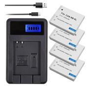Batería Compatible con Canon NB-6L for PowerShot IXUS 310 SX240 SX275 SX280 SX510 SX500 HS 95 D10 D20 D30 1600 mAh(4 Battery 1 Charger)