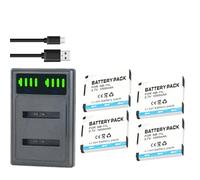 Batería Compatible con Canon PowerShot A2300, A2400, A2500, A2600, A3400, A3500 IS, NB-11L de 1000 mAh con Cargador LCD.(4 B with Charger)