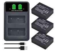 Batería Compatible con Fujifilm NP-W126S for cámaras X-T200, X100V, X-S10, X-T30 II, X-E4, X-T3, X-T2 y X-T1.(3Battery 1Charger)
