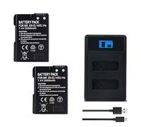 Batería Compatible con Nikon EN-EL14/EN-EL14a, 2050 mAh, Repuesto for cámara D3100, D3200, D3300, D5100, D5200, D5300 y D7000.(2battery 1charger)