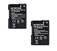 Batería Compatible con Nikon EN-EL14/EN-EL14a, 2050 mAh, Repuesto for cámara D3100, D3200, D3300, D5100, D5200, D5300 y D7000.(2battery)