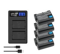 Batería Compatible con Nikon EN-EL15, 2550 mAh, Repuesto for DSLR D600, D610, D800, D800E, D810, D850, D7000, D7100, D7200, L50.(Charger and 4battery)