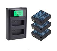 Batería Compatible con Panasonic DMW-BLG10E BLE9 for cámaras TZ100, LX100, GX7, GX80, TZ90, GX9, TZ80, TZ91, TZ92, TZ200, GF3, GF5 y GF6.(3battery and Charger)