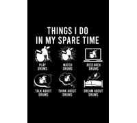 Batería: cosas que hago en mi tiempo libre baterista |Libreta DIN A5 6x9 pulgadas |cuaderno diario planificador |120 páginas |Libro de grasa punteada