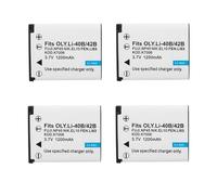 Batería de 1200 mAh Compatible con cámaras Olympus LI-40B, LI-42B, NP-45 y EN-EL10.(4 Battery)