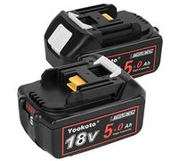 Batería de 18 V para cargador Makita BL1850B: batería de herramientas 2 unidades 5,0 Ah Li-Ion con indicador LED compatible BL1860B BL1830B recargable batería de repuesto 196672-8 197599-5
