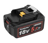 Batería de 18 V para cargador Makita BL1850B: batería de herramientas de ion de litio de 5,0 Ah con indicador LED, compatible con BL1860B BL1830B, recargable, batería de repuesto 196672-8 197599-5