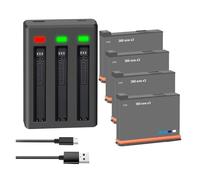 Batería De 2200mAh, Compatible con Insta360, For Batería Recargable One X3 + Batería De Cámara De Acción con Cargador LED(4BatteryWithCharger)