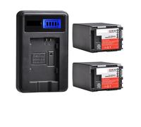 Batería De 2800mAh BP-828 BP828 + Cargador USB, Compatible con Canon VIXIA HF G50 HF G60 XA40 XA45 GX10 HF G20 HF G21 HFG40 XA10 XA11(2 Battery Set)