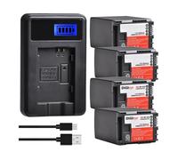 Batería De 2800mAh BP-828 BP828 + Cargador USB con LCD, Compatible con Canon VIXIA HF G50 HF G60 XA40 XA45 GX10 HF G20 HF G21 HFG40 XA10 XA11(4 Battery Set)