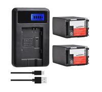 Batería De 2800mAh BP-828 BP828 + Cargador USB con LCD, Compatible con Canon VIXIA HF G50 HF G60 XA40 XA45 GX10 HF G20 HF G21 HFG40 XA10 XA11(2 Battery Set)