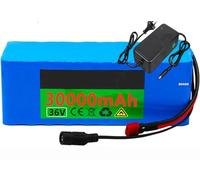 Batería De 36 V Y 30 Ah Para Bicicleta Eléctrica, Batería De Litio 10S3P Para Bicicleta Eléctrica Con Cargador,Batería De Scooter De 36 V Para Motores De 250 W A 1000 W 36V 30Ah,XT90+DC