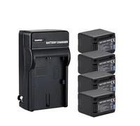 Batería De 3900mAh VW-VBT380 VBT380 VW-VBT190 VBT190 + Cargador USB, Compatible con Panasonic HC-VXF999, HC-VXF990, HC-VX870, HC-VX989(4Battery and 1Charger)