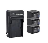 Batería De 3900mAh VW-VBT380 VBT380 VW-VBT190 VBT190 + Cargador USB, Compatible con Panasonic HC-VXF999, HC-VXF990, HC-VX870, HC-VX989(3Battery and 1Charger)