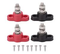Batería de 4 Piezas, Bloques de Terminales de 4 Piezas 12 V 24 V Segura Rojo Negro Terminales de Distribución de Energía Extremos Poste de Bloque de Conexiones de Perno Tierra