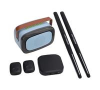 Batería de Aire Eléctrica con Sensor de Movimiento 3D, Batería Virtual Profesional Portátil con Baterías de Litio, Baquetas de Entrenamiento para Principiantes y Niños (BLACK)