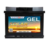 Batería de alimentación Gel Electronicx 12V 80Ah - Batería 12 voltios 80 Ah - batería Solar para Autocaravana, Furgoneta y Barco - acumulador de Gel para fotovoltaica, Camping, Marina