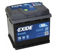 Batería De Auto Exide Excell EB500 50Ah 450A 12V = Bosch Varta Fiamm Yuasa Speed
