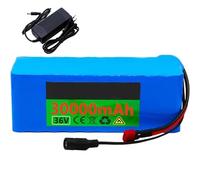 Batería de bicicleta eléctrica de 36 V y 30 Ah con cargador, batería de scooter de 36 V y 30 Ah, batería de iones de litio 10S3P, 182 x 66 x 58 mm, para motores de 1000 W, 800 W, 500 W y 250 W. T