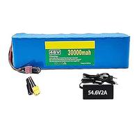 Batería De Bicicleta Eléctrica De 48 V Y 30 Ah Para Motor De Scooter De 1000 W, 800 W, 750 W, 500 W Y 200 W, Batería De Iones De Litio Para Bicicleta Eléctrica, Paquete De Batería 48V 30AH,T