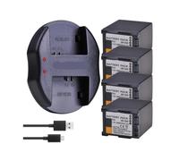 Batería De BP-828 De 2900mAh + Cargador Dual USB, Compatible con Canon, For BP-828 BP820 GX10 XF400 XF405 HFG30 HFG40 HF G50 HF G60 HF(4Pcs Set)