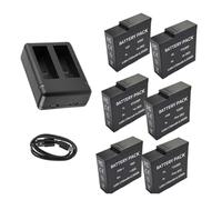 Batería De Cámara De 3,85 V Y 1700 MAh + Cargador USB. Accesorios For Cámara De Acción 360. Compatible con Insta360 Ace Pro.(6battery 1charger)