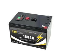 Batería De Ciclo Profundo LiFePO4 De Litio De 12V Y 200Ah, Compatible Con Aplicaciones Fuera De La Red, Energía Solar, Buscador De Peces, Iluminación, Ruedas Eléctricas Integradas(12v 180Ah-charger)