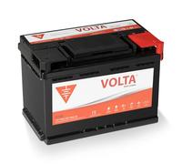 Bateria de Coche 75Ah 700A - Volta Classic C750D - Borne +Dcha - Medidas Largo 278 x Ancho 175 x Alto 190 mm con 2 años de Garantía - Fabricación Europea.