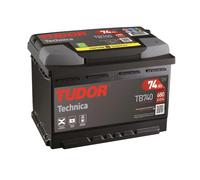 Batería de coche, Tudor, TB740, 74Ah, 680A, Technica, Para vehiculos sin sistema Start-Stop