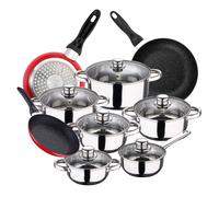 Batería Cocina 12 Piezas San Ignacio Cassel Y Sartenes (16/20/24cm) San Ignacio Red.