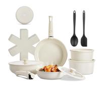 Bateria De Cocina 17 Piezas, Juego De Sartenes Antiadherentes, Sartenes Ceramica Con Asas Desmontables, Sartenes Ceramica Sin Toxicos, Apta Para Todo Tipo De Cocinas Incluida Inducción, Lavavajillas,