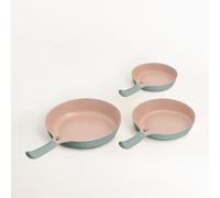 Batería De Cocina 3 Sartenes PAN STUDIO De Aluminio Fundido Con Revestimiento Cerámico Sage & Cobre