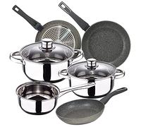 Bateria de cocina 5 piezas SAN IGNACIO Cassel, acero inoxidable, con juego sartenes (20/24/28 cm) BERGNER Mercury en aluminio forjado