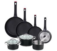 Set Cocina 5pc Ø16ø20ø24 C/tapas + Sartenes Ø20ø24ø28ø30 Aluminio Fundido San Ignacio
