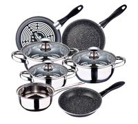 Juego de 3 Sartenes Magefesa K2 Gransasso - Antiadherente Mármol - Inducción - 18-20-24 Cm -Fabricadas en España