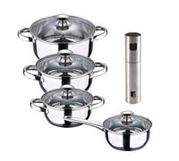 Batería de cocina 7 piezas san ignacio fabricada en acero inoxidable apta para todo tipo de fuegos+ bergner copper pulverizador de aceite y vinagre 7.5 cm