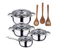Batería de cocina 7 piezas san ignacio fabricada en acero inoxidable apta para todo tipo de fuegos+ san ignacio agros set 3pc utensilios cocina 16 cm