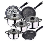 Juego de 3 Sartenes Magefesa K2 Gransasso - Antiadherente Mármol - Inducción - 18-20-24 Cm -Fabricadas en España