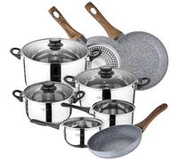 Bateria de cocina 8 piezas SAN IGNACIO Toledo, acero inoxidable, con juego sartenes (22/24/26 cm) SAN IGNACIO Daimiel en aluminio forjado