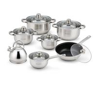 Batería de Cocina Acero Inoxidable para Inducción | Juego de Ollas y Sartenes | Set de Cocina con Tapas de Cristal | Compatible con Gas, Vitrocerámica e Inducción (13)