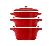 Batería de Cocina Conjunto 3 Piezas Staub Hierro fundido 40508-387-0 Rojo