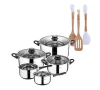 Batería de cocina de ocho piezas san ignacio+ bergner naturally juego de 3 utensilios de cocina en silicona y madera