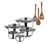 Batería de cocina de ocho piezas san ignacio+ san ignacio agros set 3pc utensilios cocina madera acacia