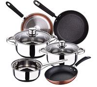 Bateria de cocina SAN IGNACIO Cassel, acero inoxidable, con juego sartenes (20/24/28 cm) SAN IGNACIO Moma en aluminio forjado